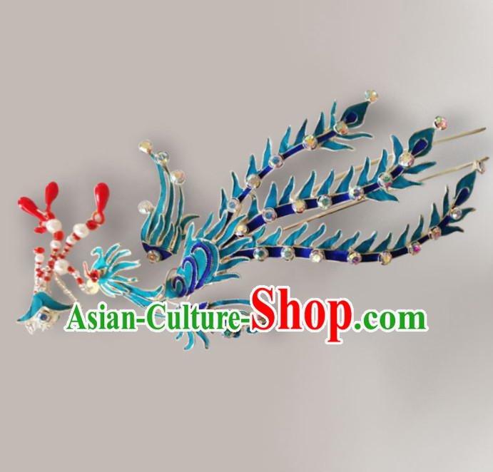 Chinese Ancient Court Princess Hairpins Phoenix Hair Clip Traditional Beijing Opera Diva Hair Accessories for Adults