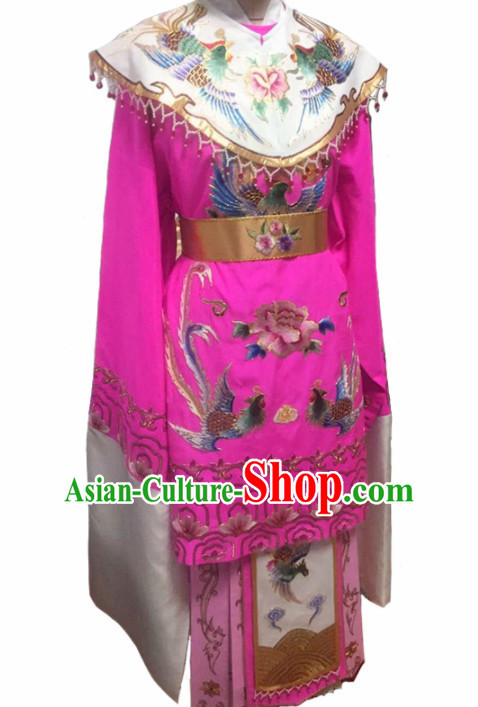 Chinese Traditional Peking Opera Queen Actress Embroidered Rosy Dress Ancient Empress Costume for Women