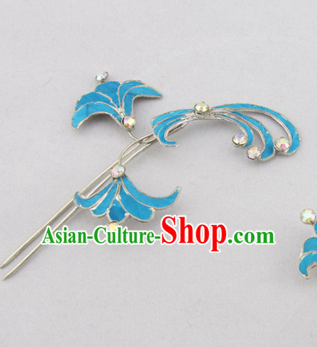 Chinese Ancient Court Princess Orchid Hairpins Traditional Beijing Opera Diva Hair Accessories for Adults