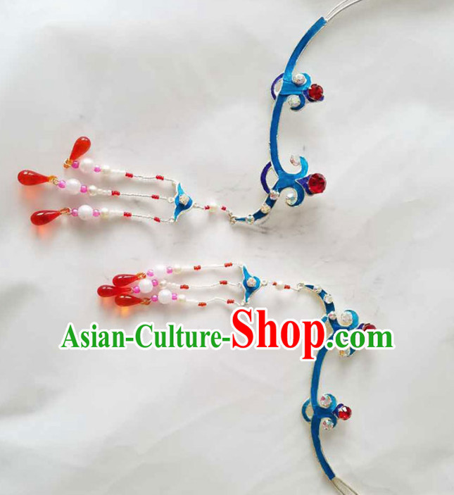 Chinese Ancient Princess Tassel Hairpins Traditional Beijing Opera Diva Court Hair Accessories for Adults