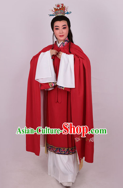 Chinese Traditional Beijing Opera Niche Red Robe Ancient Number One Scholar Costume for Men