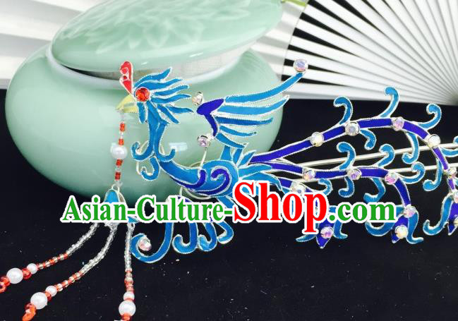 Chinese Ancient Palace Princess Phoenix Hairpins Step Shake Traditional Beijing Opera Diva Headwear Hair Accessories for Adults