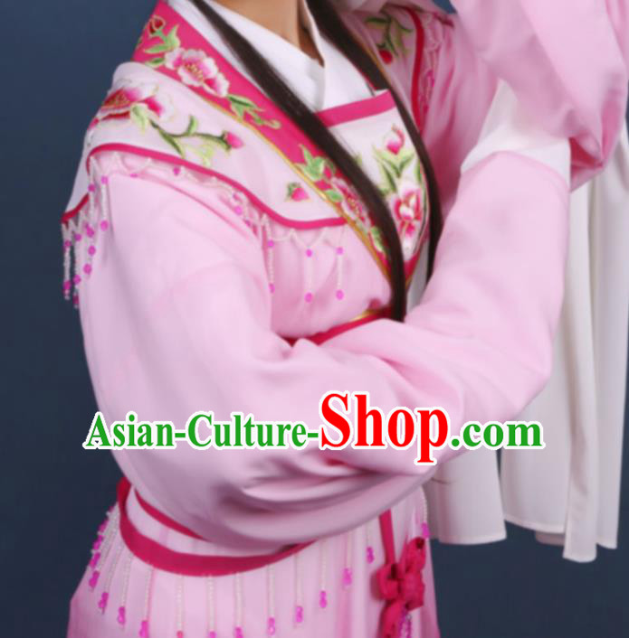 Chinese Traditional Opera Peri Princess Pink Dress Ancient Beijing Opera Diva Embroidered Costume for Women