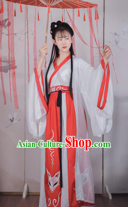 Asian Chinese Han Dynasty Court Lady Replica Costume Traditional Ancient Palace Princess Dance Hanfu Dress for Women