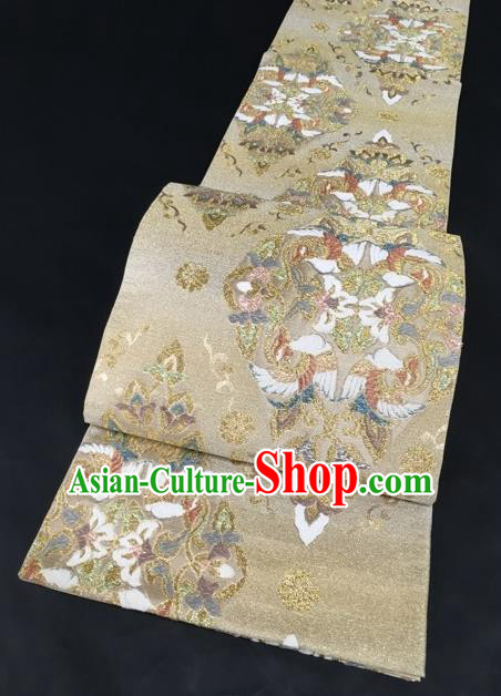 Japanese Traditional Yukata Embroidered Accessories Classical Pattern Brocade Belt Asian Japan Kimono Waistband for Women