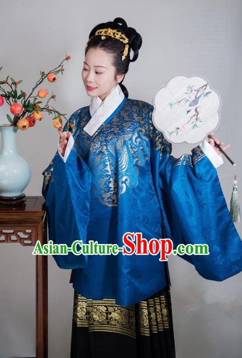 Chinese Ancient Ming Dynasty Infanta Hanfu Dress Traditional Wedding Young Mistress Embroidered Replica Costume for Women