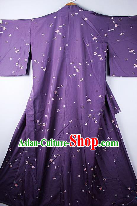 Asian Japanese Ceremony Clothing Printing Purple Kimono Traditional Japan National Yukata Costume for Men