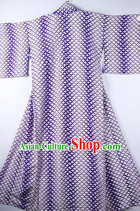 Asian Japanese Ceremony Clothing Classical Pattern Purple Kimono Traditional Japan National Yukata Costume for Men