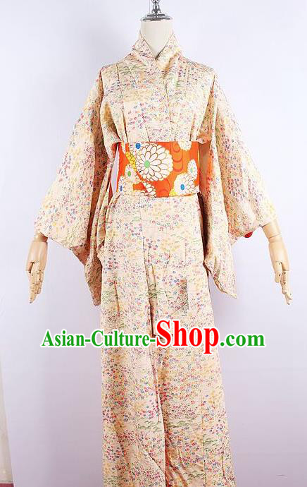 Asian Japanese Ceremony Printing Cherry Blossom Kimono Dress Traditional Japan Yukata Costume for Women