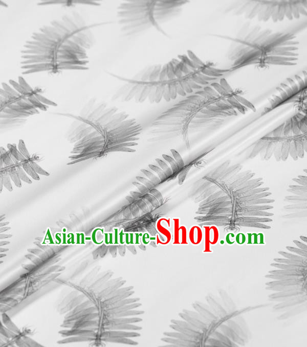Asian Chinese Classical Pattern White Gambiered Guangdong Gauze Traditional Cheongsam Brocade Silk Fabric
