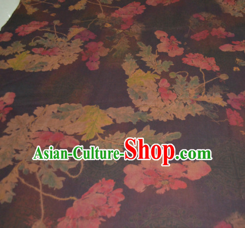 Chinese Traditional Cheongsam Classical Pattern Purple Gambiered Guangdong Gauze Asian Satin Drapery Brocade Silk Fabric