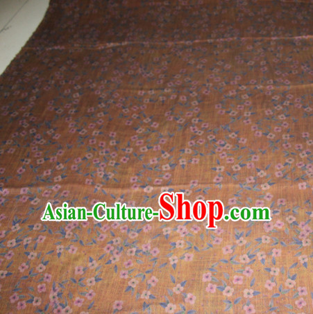 Chinese Traditional Cheongsam Classical Plum Pattern Yellow Gambiered Guangdong Gauze Asian Satin Drapery Brocade Silk Fabric