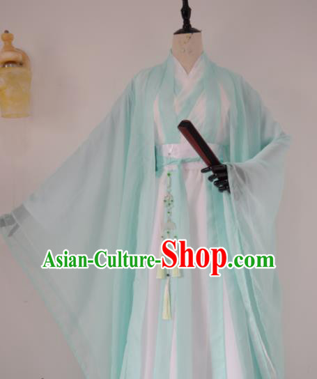 Customized Chinese Traditional Cosplay Swordsman Green Costume Ancient Drama Childe Clothing for Men