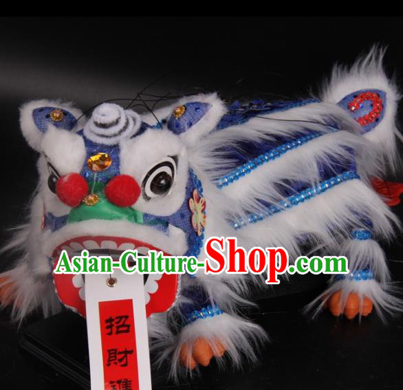 Traditional Chinese Handmade Blue Lion Puppet Marionette Puppets String Puppet Wooden Image Arts Collectibles