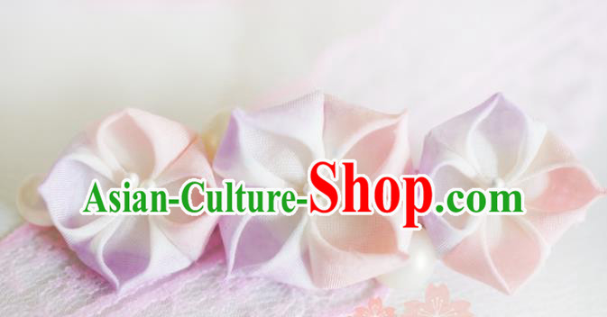 Asian Japan Geisha Purple Sakura Hair Claw Japanese Traditional Hair Accessories for Women