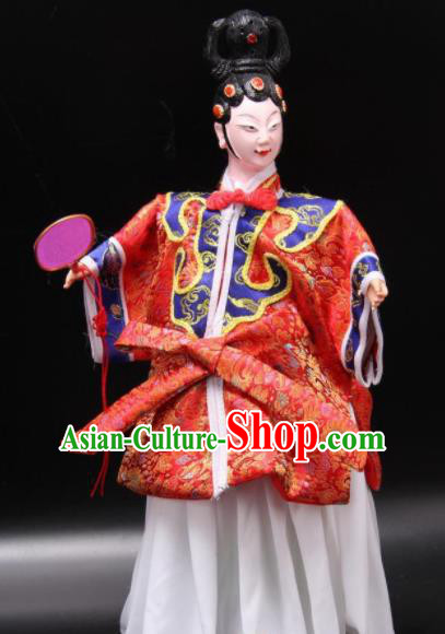 Traditional Chinese Handmade Red Dress Diva Puppet Marionette Puppets String Puppet Wooden Image Arts Collectibles
