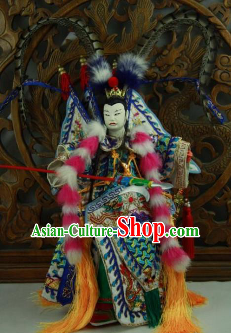 Chinese Traditional General Lv Bu Marionette Puppets Handmade Puppet String Puppet Wooden Image Arts Collectibles