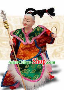 Chinese Traditional Red Boy Marionette Puppets Handmade Puppet String Puppet Wooden Image Arts Collectibles