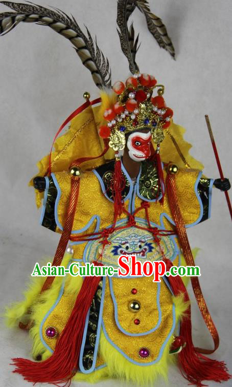 Traditional Chinese Handsome Monkey King Marionette Puppets Handmade Puppet String Puppet Wooden Image Arts Collectibles