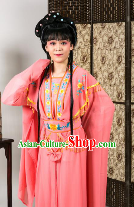 Handmade Traditional Chinese Beijing Opera Diva Rosy Dress Ancient Nobility Lady Costumes for Women