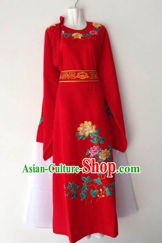Traditional Chinese Huangmei Opera Niche Red Robe Ancient Gifted Scholar Costume for Men