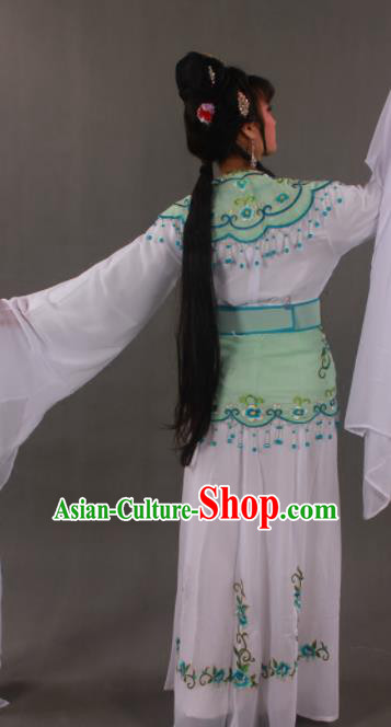 Handmade Traditional Chinese Beijing Opera Peri Green Dress Ancient Nobility Lady Costumes for Women