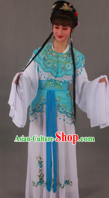 Handmade Traditional Chinese Beijing Opera Peri Blue Dress Ancient Nobility Lady Costumes for Women