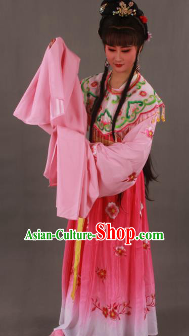 Traditional Chinese Peking Opera Actress Rosy Dress Ancient Imperial Princess Costume for Women