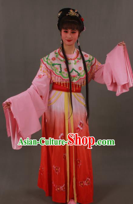 Traditional Chinese Peking Opera Actress Red Dress Ancient Imperial Princess Costume for Women