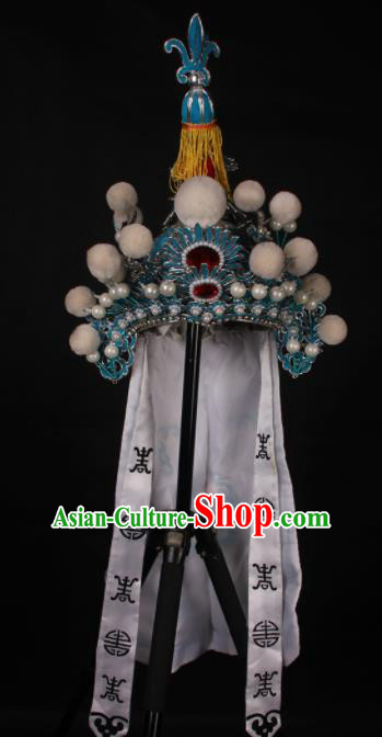 Traditional Chinese Shaoxing Opera Takefu Hat Ancient Soldier Helmet Headwear for Men