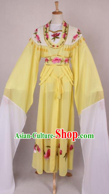 Professional Chinese Beijing Opera Nobility Lady Yellow Dress Ancient Traditional Peking Opera Costume for Women