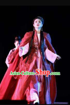 Traditional Chinese Classical Dance Cai Wei Costume Group Dance Dress for Women