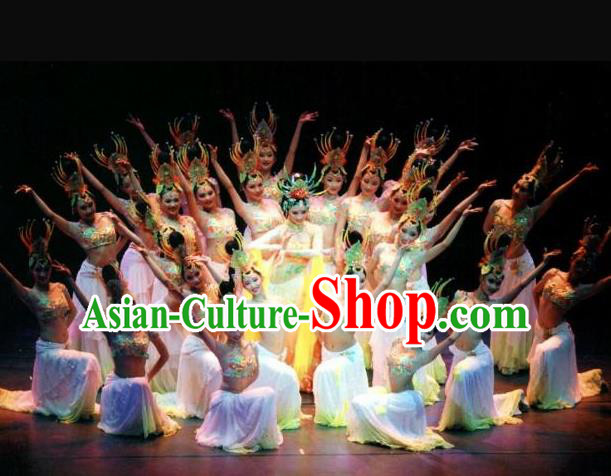 Traditional Chinese Classical Dance Guo Se Tian Xiang Costume Beautiful Dance Dress for Women