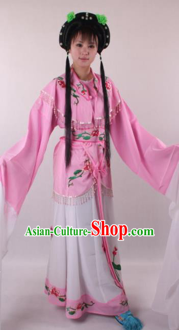 Professional Chinese Shaoxing Opera Princess Pink Dress Ancient Traditional Peking Opera Young Lady Costume for Women