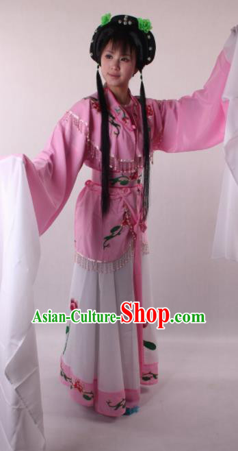 Professional Chinese Shaoxing Opera Princess Pink Dress Ancient Traditional Peking Opera Young Lady Costume for Women