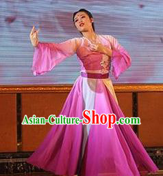 Traditional Chinese Classical Dance Mei Ren Gui Rosy Costume Stage Show Beautiful Dance Dress for Women