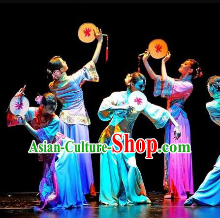 Beautiful Chinese Dance Xun Yang Yuyun Costume Traditional Palace Fan Dance Classical Dance Dress for Women