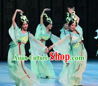 Beautiful Chinese Dance You Lan Cao Orchid Dance Costume Traditional Classical Dance Dress for Women