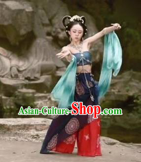 Chinese Beautiful Dance Tian Nu Ji Le Costume Traditional Classical Dance Competition Stage Show Dress for Women