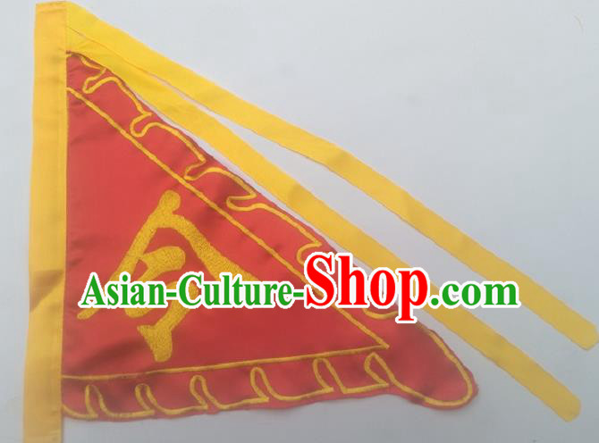 Chinese Traditional Red Triangular Flag Dragon Boat Competition Embroidered Flag