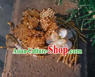 Chinese Ancient Princess Hair Accessories Beads Tassel Hair Claw Traditional Hanfu Hairpins for Women