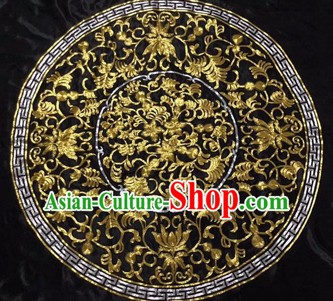 Chinese Handmade Embroidered Chrysanthemum Silk Fabric Patch Traditional Embroidery Craft