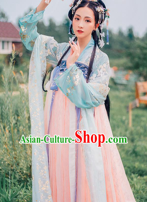 Traditional Chinese Tang Dynasty Palace Hanfu Dress Ancient Court Princess Replica Costumes for Women