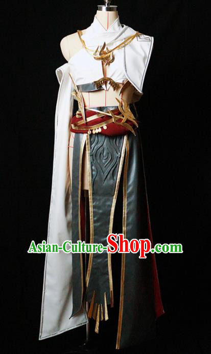 Chinese Ancient Cosplay Fairy Female Knight Dress Traditional Hanfu Princess Swordsman Costume for Women