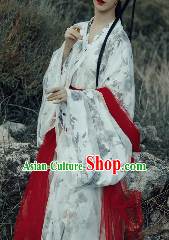 Chinese Traditional Jin Dynasty Court Concubine Replica Costumes Ancient Goddess Imperial Consort Hanfu Dress for Women