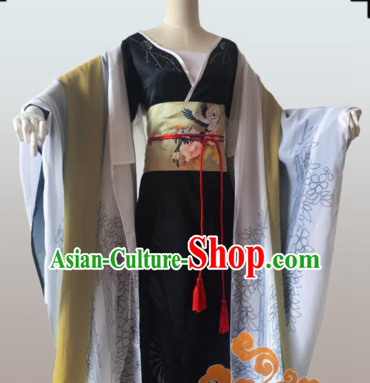 Chinese Traditional Cosplay Geisha Fairy Dress Custom Ancient Qin Dynasty Imperial Consort Costume for Women