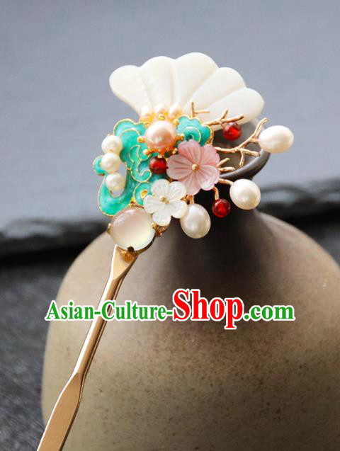 Chinese Ancient Princess Blueing Cloud Hairpins Traditional Handmade Hanfu Hair Accessories for Women