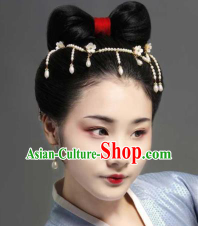 Chinese Ancient Princess Pearls Tassel Hair Clasp Hairpins Traditional Handmade Hanfu Hair Accessories for Women