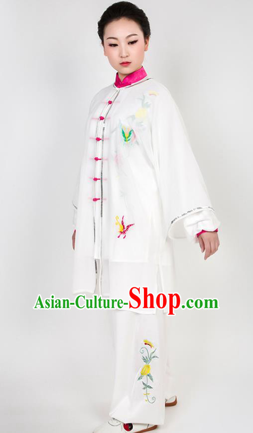 Chinese Traditional Martial Arts Embroidered Costume Best Kung Fu Competition Tai Chi Training Clothing for Women
