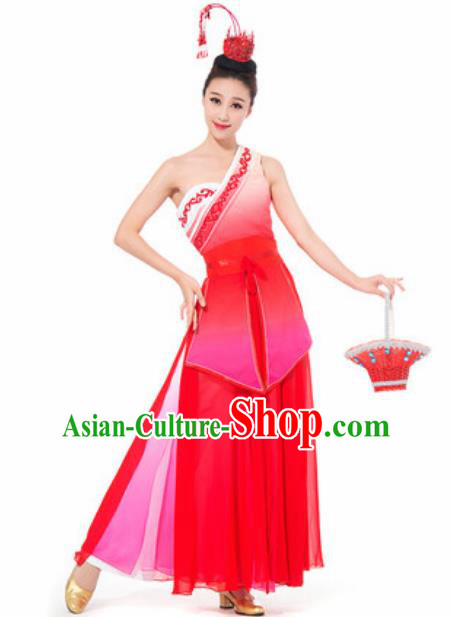 Chinese Spring Festival Gala Dance Red Dress Traditional Classical Dance Costume for Women